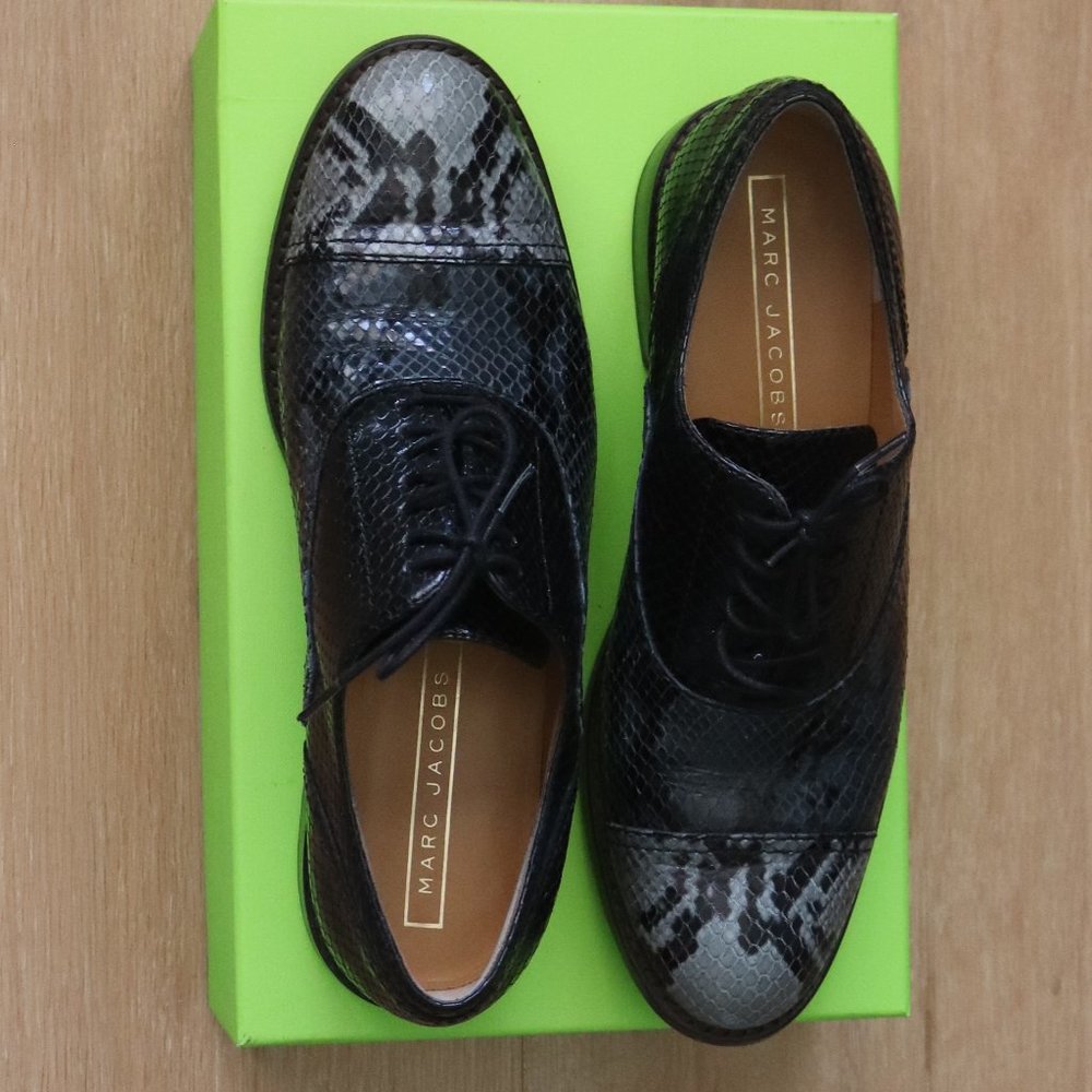 Marc Jacobs "Clinton" Python Embossed Oxfords Sz … - image 7